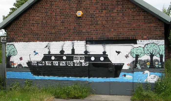 Former Tinsley Railway Station artwork, 31 July 2012