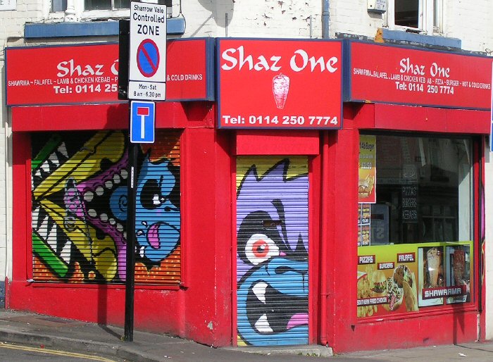 Artwork at Shaz  One, London Road